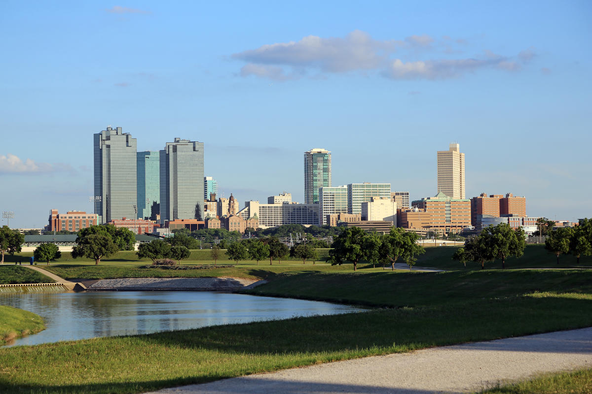 Fort Worth Texas city skyline and business district