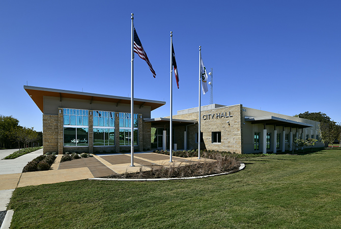 Azle, TX skyline and business district