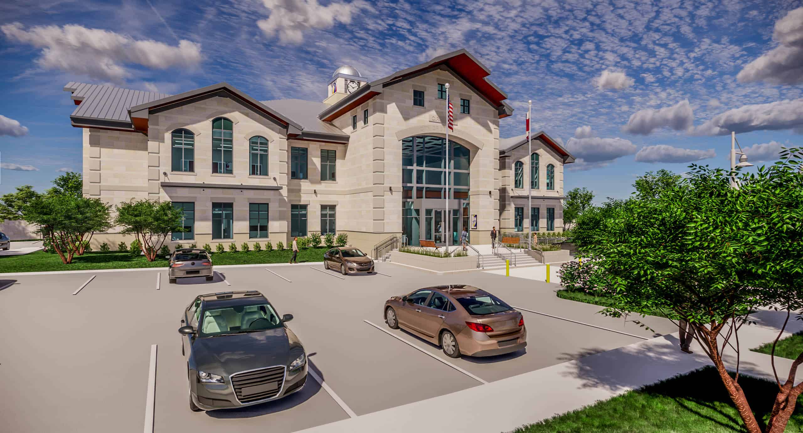 Benbrook, TX skyline and business district