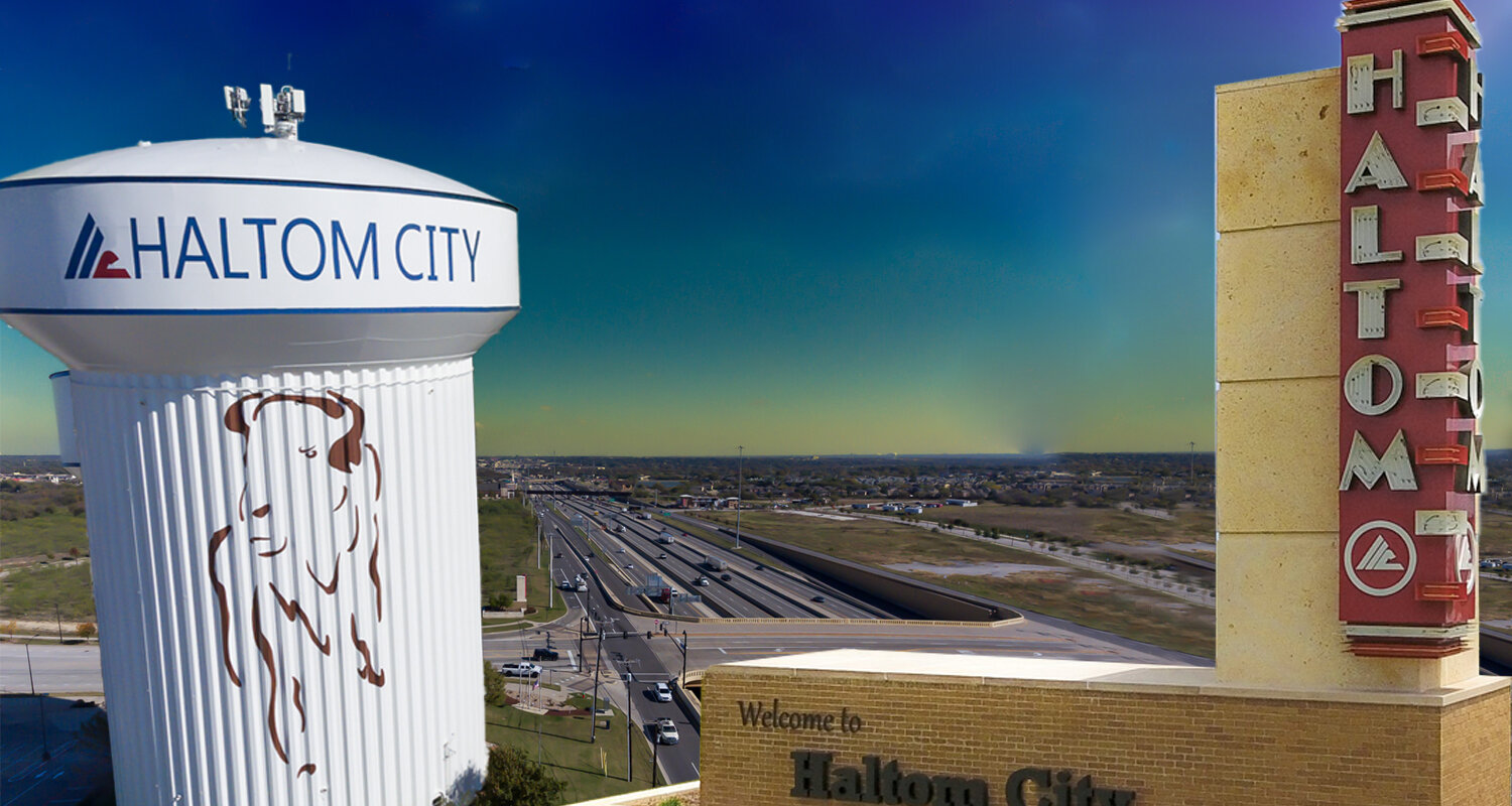 Haltom City, TX skyline and business district