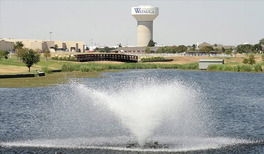 Watauga, TX skyline and business district