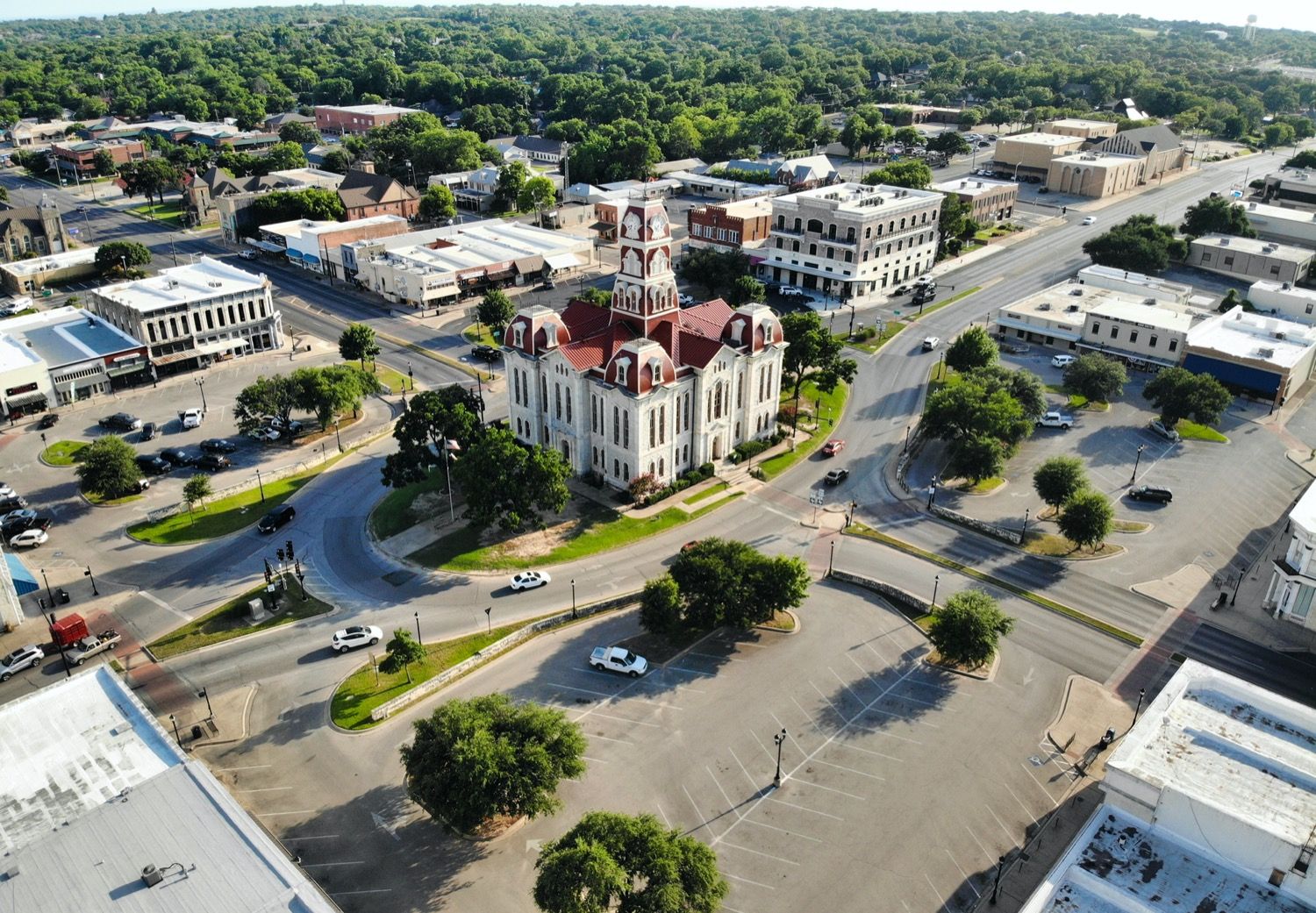Weatherford, TX skyline and business district